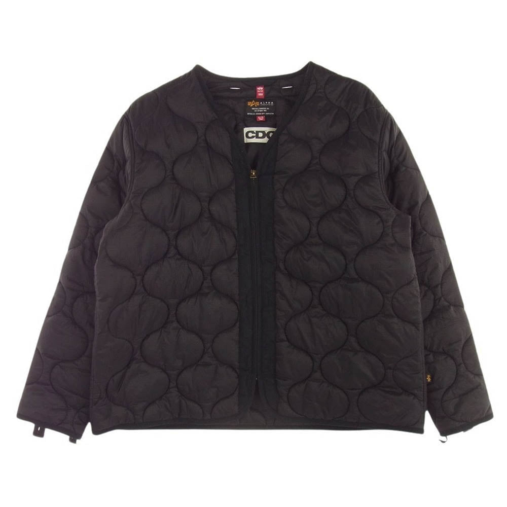 COMME des GARCONS コムデギャルソン SZ-J025 × ALPHA INDUSTRIES アルファインダストリーズ バックプリント キルティング ライナー 中綿 ジャケット ブラック系 XL【中古】