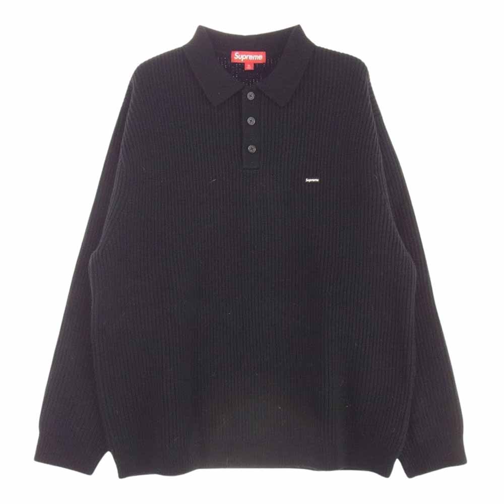 Supreme シュプリーム 23AW  Small Box Polo Sweater スモールボックス ポロ ニットセーター ブラック系 XL【中古】