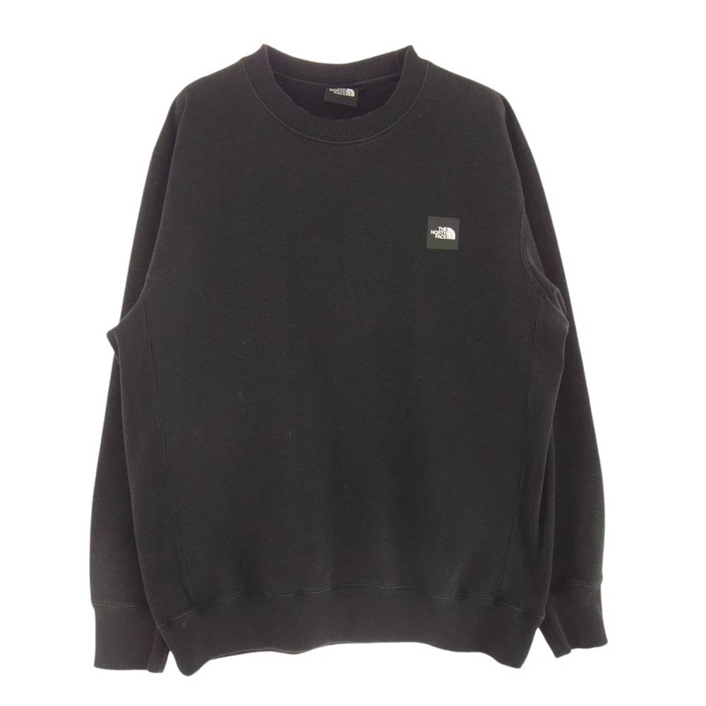 THE NORTH FACE ノースフェイス NT12334 HEATHER LOGO CREW ヘザー ロゴ クルーネック スウェット トレーナー ブラック系 L【中古】