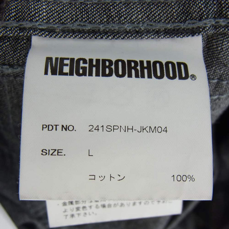 NEIGHBORHOOD ネイバーフッド 24SS 241SPNH-JKM04 WASHED LIGHTWEIGHT DENIM JACKET ウォッシュド ライトウェイト デニム ジャケット ペイント スプラッシュ ペンキ加工 ジャケット L【中古】