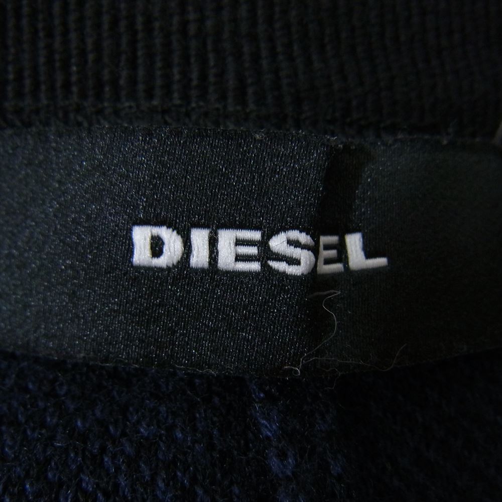 DIESEL ディーゼル ニット チェック ワイドパンツ ガウチョパンツ ネイビー系 XS【中古】