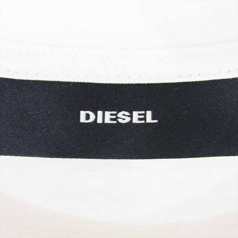 DIESEL ディーゼル 丸首 クルーネック 半袖 ショートスリーブ 切り替え Tシャツ ワンピース ホワイト系 S【中古】