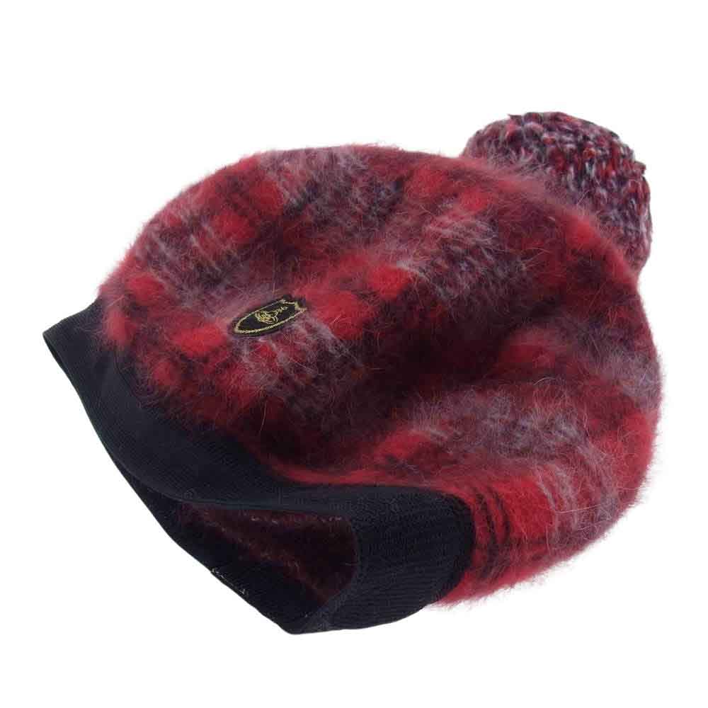 Vivienne Westwood ヴィヴィアンウエストウッド チェック ベレー 帽子  レッド系 S～M【中古】