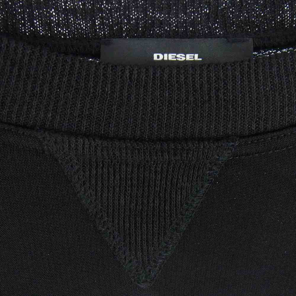 DIESEL ディーゼル bregangeles 袖スカーフ アシンメトリー カットソー ブラック系 XS【中古】