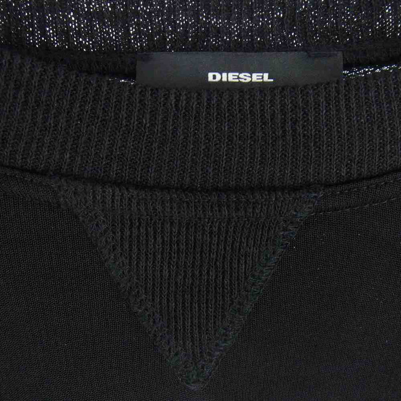 DIESEL ディーゼル bregangeles 袖スカーフ アシンメトリー カットソー ブラック系 XS【中古】