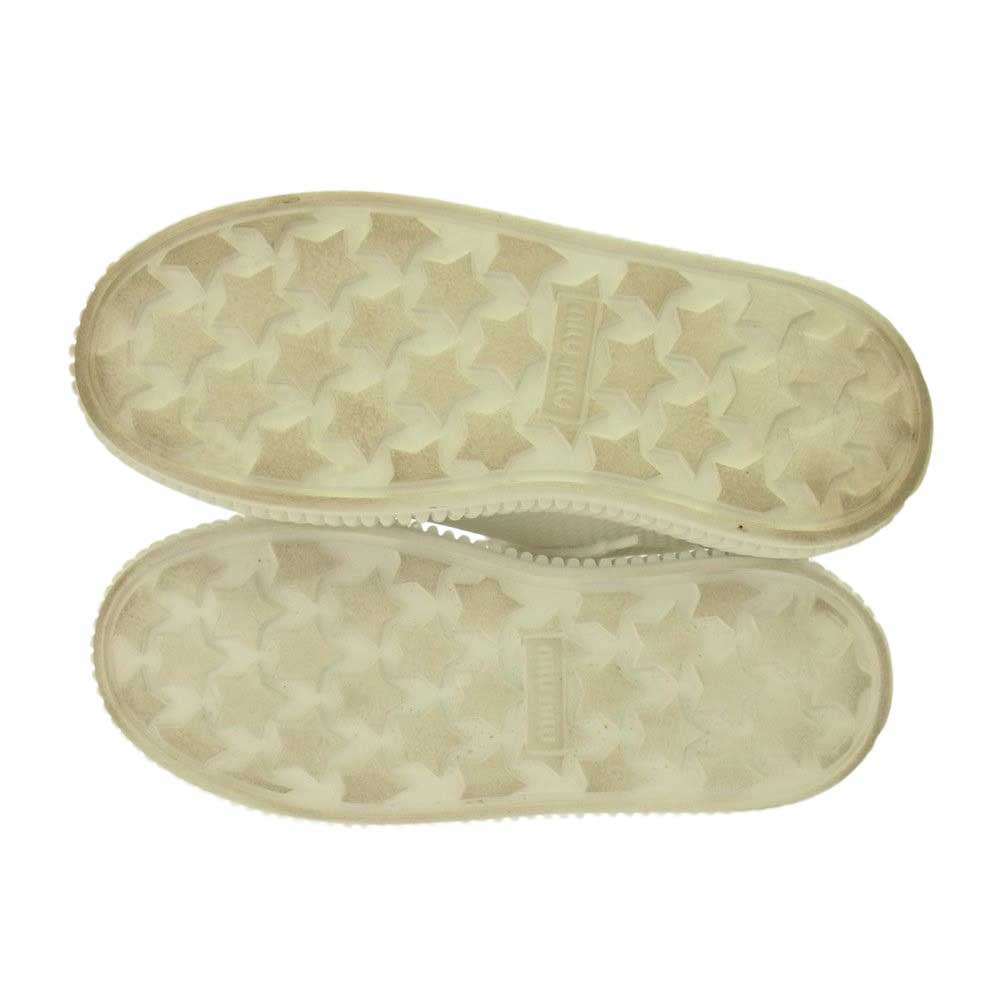 MIUMIU ミュウミュウ メッシュ フラットフォーム ロゴ スニーカー ホワイト系 34.5【中古】