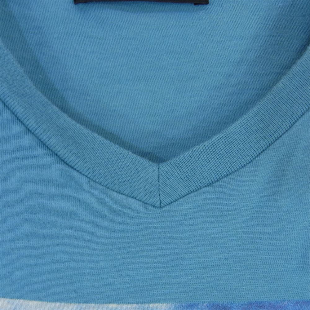 HYSTERIC GLAMOUR ヒステリックグラマー 1241CT08 × PLAY BOY プレイボーイ プリント Vネック Tシャツ ブルー系 M【中古】