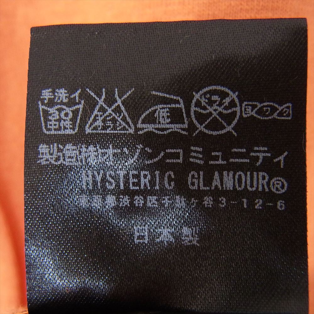 HYSTERIC GLAMOUR ヒステリックグラマー 1142CT02 × PLAY BOY プレイボーイ プリント Tシャツ オレンジ系 FREE【中古】