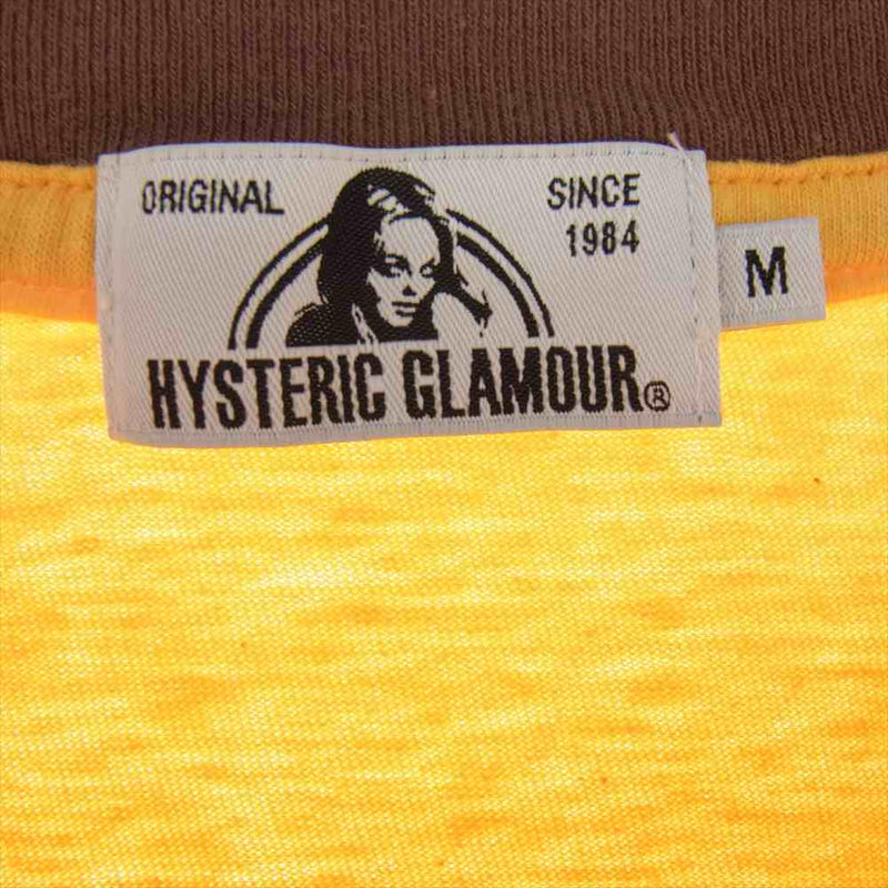 HYSTERIC GLAMOUR ヒステリックグラマー 02192CT09 プリント トリム Tシャツ オレンジ系 M【中古】