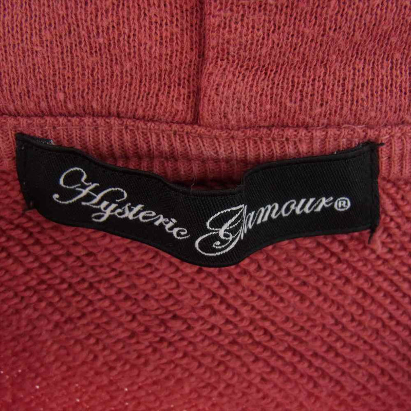 HYSTERIC GLAMOUR ヒステリックグラマー 0122CF01 ガールプリント フルジップ スウェット パーカー 赤系 レッド系 FREE【中古】