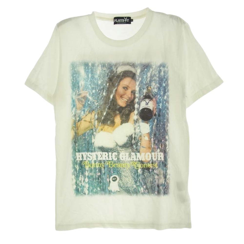 HYSTERIC GLAMOUR ヒステリックグラマー 1263CT03 PLAY BOY プレイボーイ プリント Tシャツ ホワイト系 S【中古】