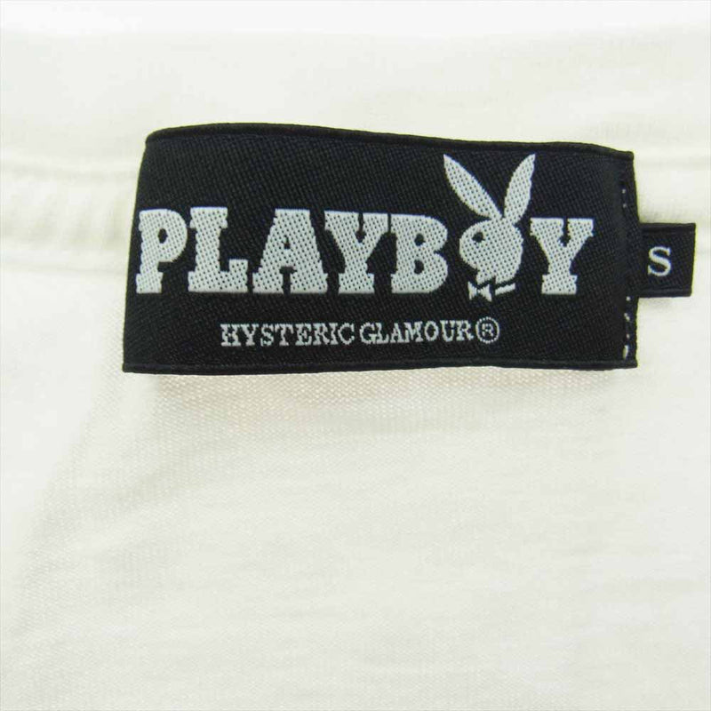 HYSTERIC GLAMOUR ヒステリックグラマー 1263CT03 PLAY BOY プレイボーイ プリント Tシャツ ホワイト系 S【中古】