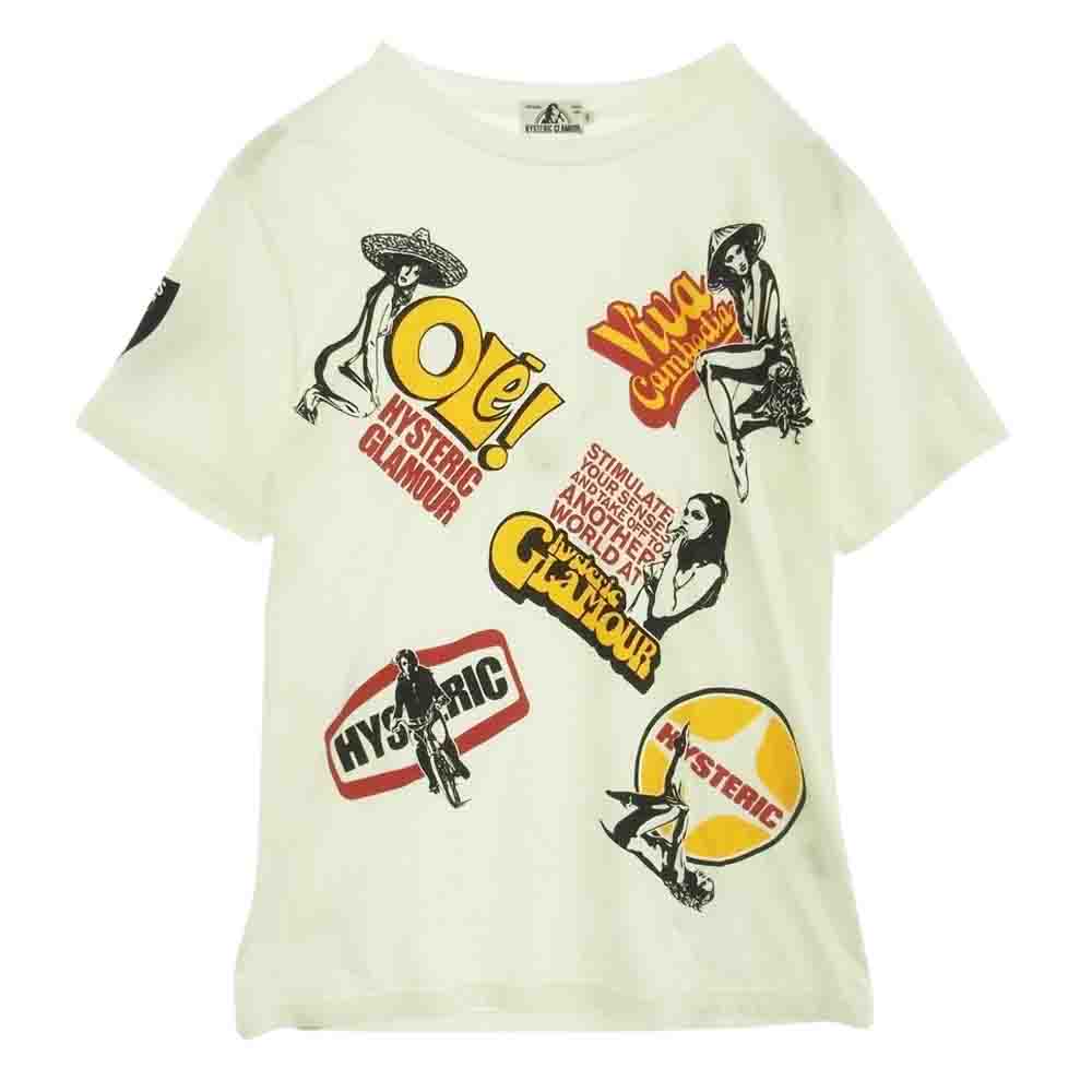 HYSTERIC GLAMOUR ヒステリックグラマー 02181CT10 5ガールプリント Tシャツ ホワイト系 S【中古】