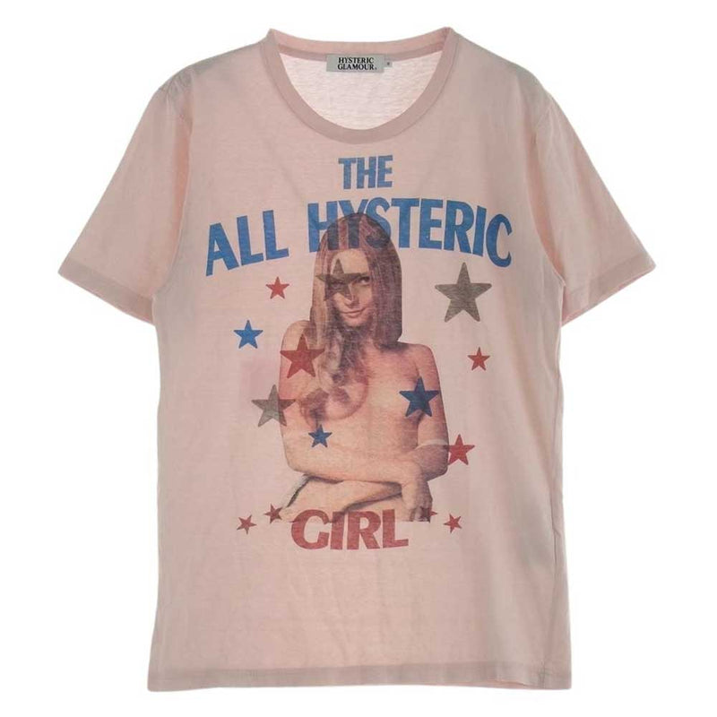 HYSTERIC GLAMOUR ヒステリックグラマー 0242CT24 ガールプリント Tシャツ ピンク系 ピンク系 S【中古】