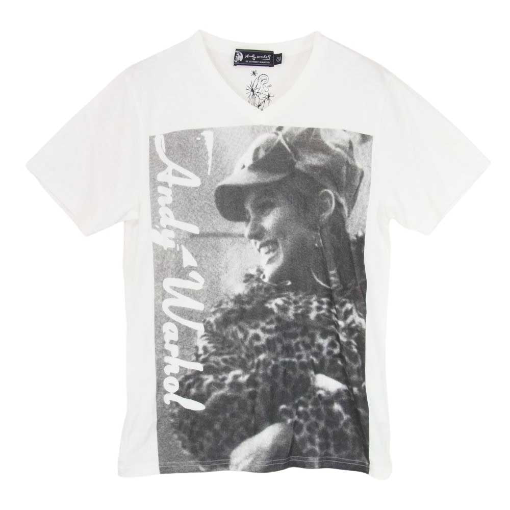 HYSTERIC GLAMOUR ヒステリックグラマー 0441CT01 ANDY WARHOL アンディ ウォーホル プリント Vネック Tシャツ ホワイト系 S【中古】