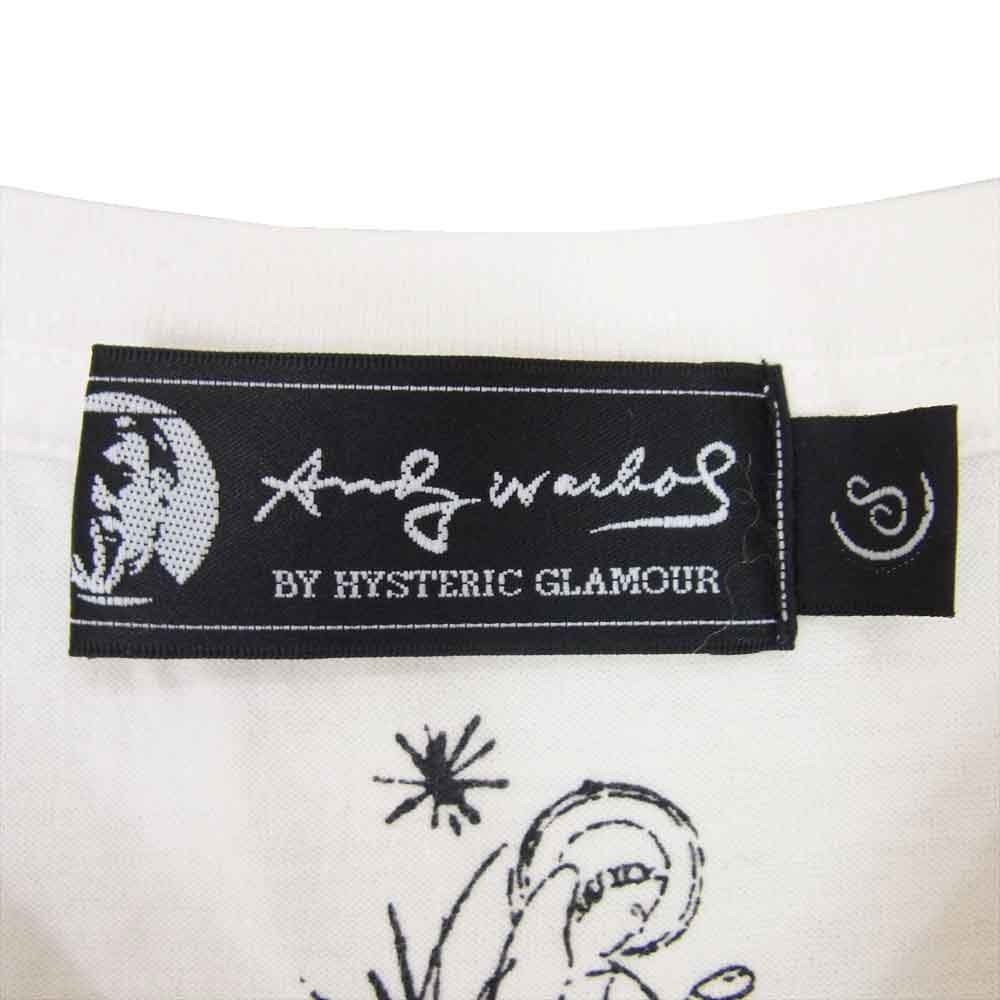 HYSTERIC GLAMOUR ヒステリックグラマー 0441CT01 ANDY WARHOL アンディ ウォーホル プリント Vネック Tシャツ ホワイト系 S【中古】