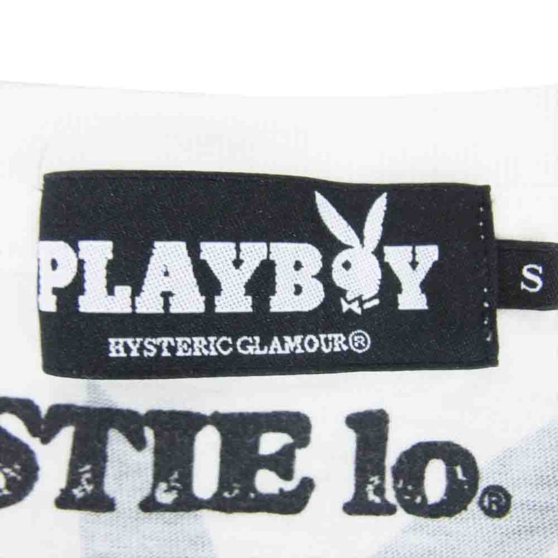 HYSTERIC GLAMOUR ヒステリックグラマー 1234CT08 × PLAY BOY STIE lo プレイボーイ スティーロー プリント Tシャツ ホワイト系 S【中古】