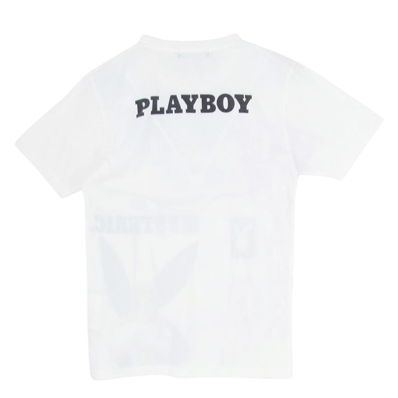 HYSTERIC GLAMOUR ヒステリックグラマー 1243CT03 × PLAY BOY プレイボーイ プリント Tシャツ ホワイト系 S【中古】