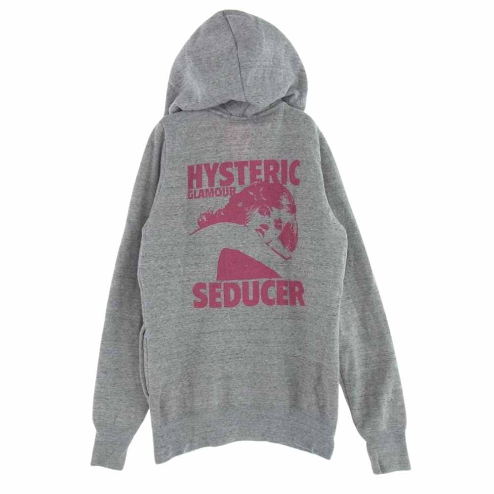 HYSTERIC GLAMOUR ヒステリックグラマー 0134CF03 ガールプリント フルジップ スウェット パーカー グレー系 FREE【中古】