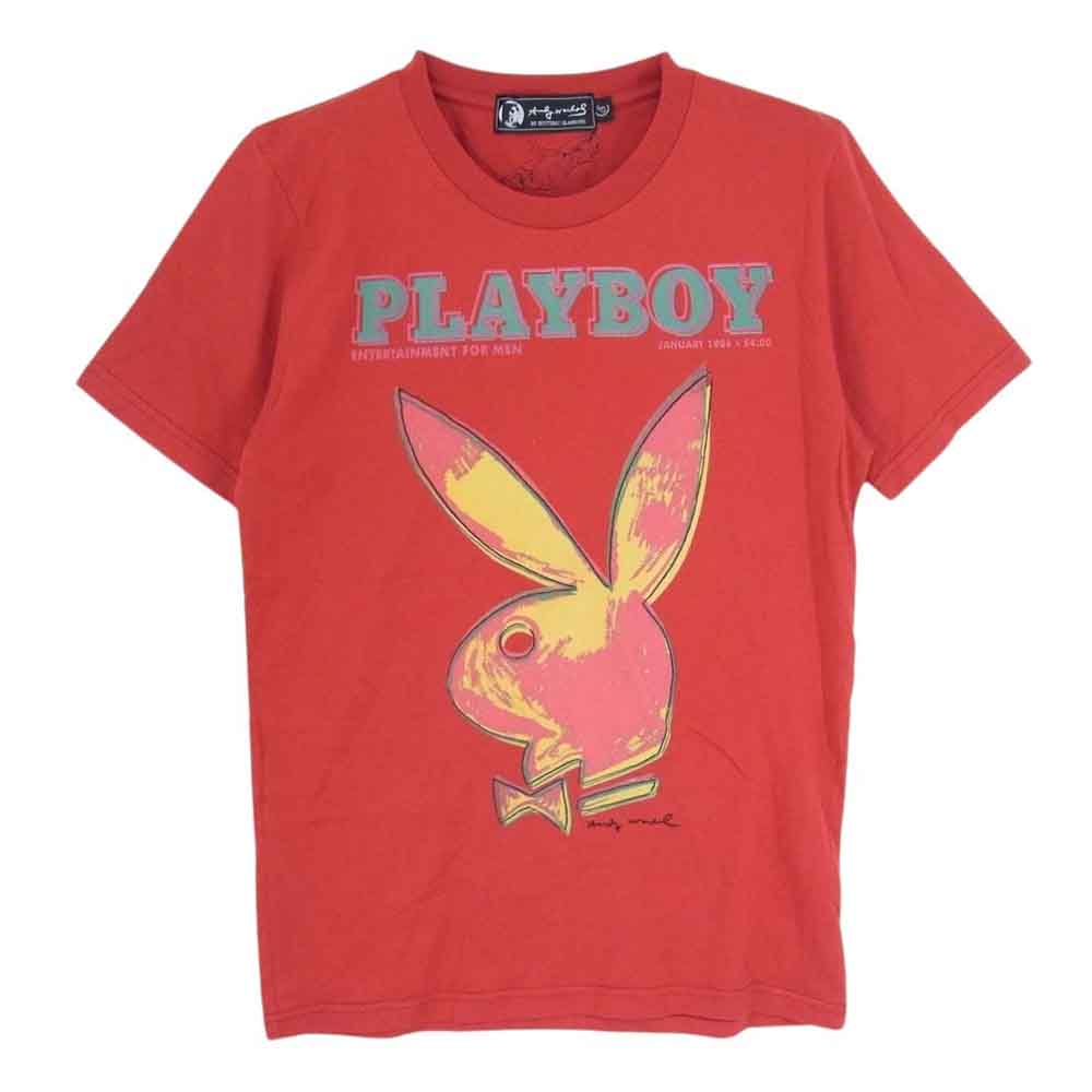 HYSTERIC GLAMOUR ヒステリックグラマー 0442CT04 ANDY WARHOL アンディ ウォーホル PLAY BOY Tシャツ レッド系 S【中古】