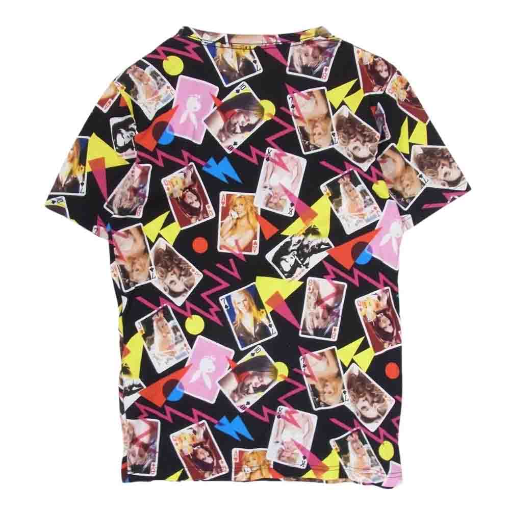 HYSTERIC GLAMOUR ヒステリックグラマー 1252CT03 PLAY BOY プレイボーイ トランプ 総柄 Tシャツ ブラック系 S【中古】