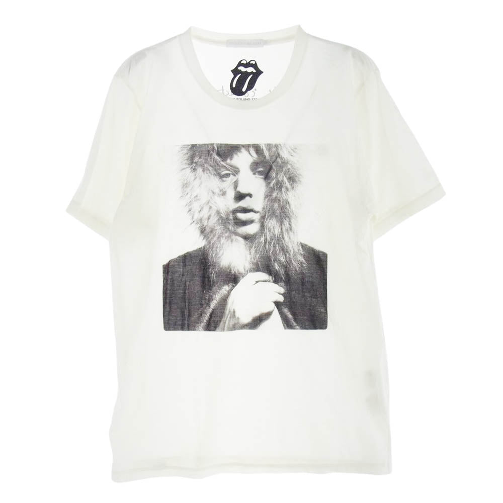 HYSTERIC GLAMOUR ヒステリックグラマー 0633CT02 XXX トリプルエックス THE ROLLING ローリングストーンズ ミックジャガー プリント Tシャツ ホワイト系 M【中古】