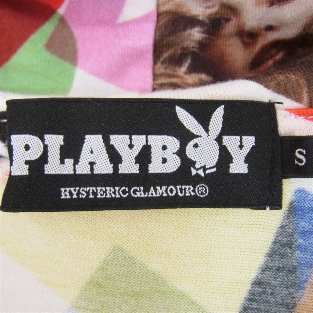 HYSTERIC GLAMOUR ヒステリックグラマー 1252CF01 PLAY BOY プレイボーイ トランプ 総柄 ジップ パーカー ホワイト系 S【中古】