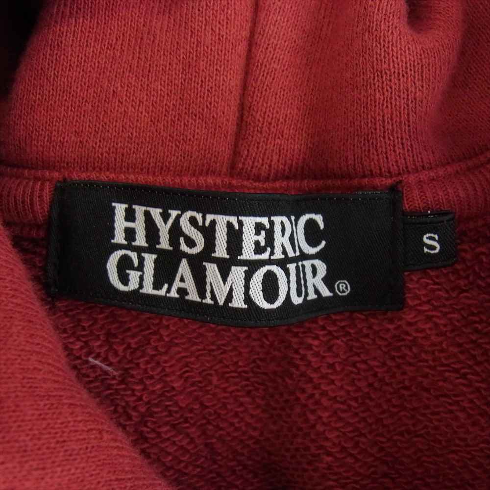 HYSTERIC GLAMOUR ヒステリックグラマー 0234CF11 ガールバックプリント フルジップ スウェット パーカー レッド系 S【中古】