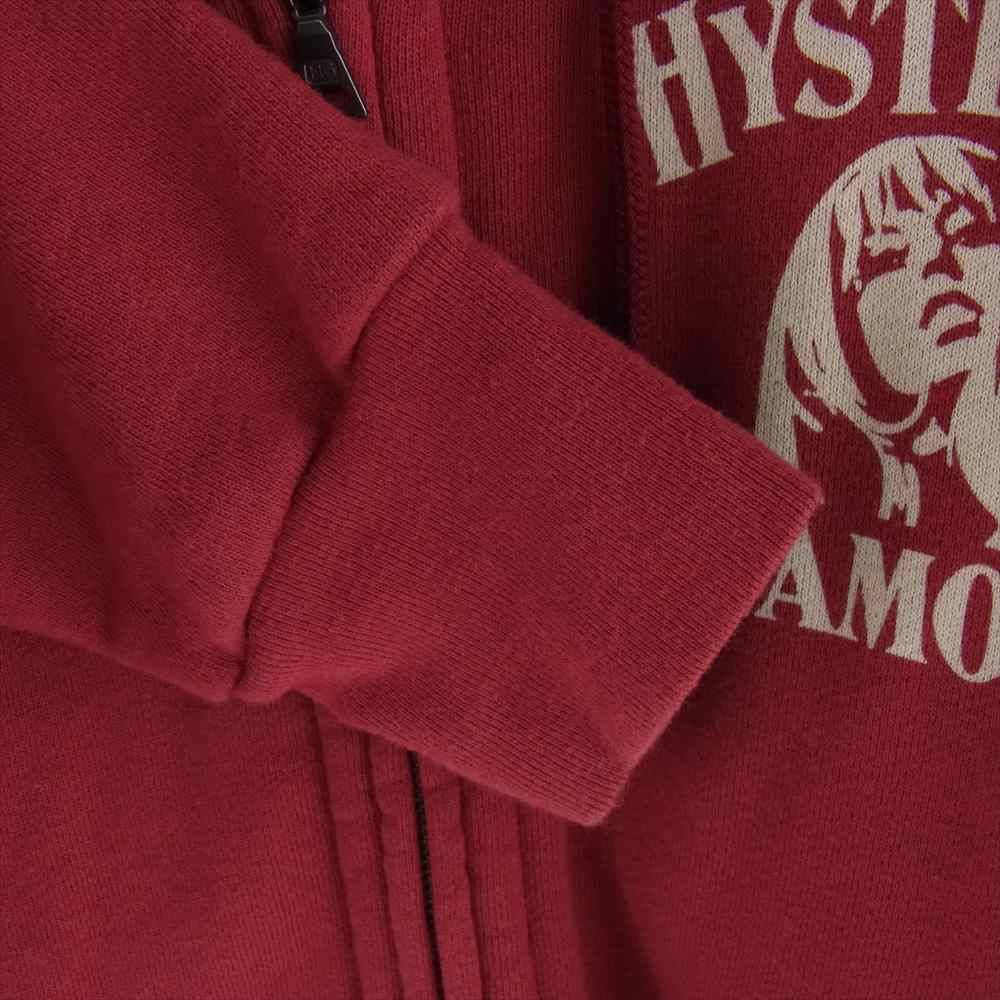 HYSTERIC GLAMOUR ヒステリックグラマー 0234CF11 ガールバックプリント フルジップ スウェット パーカー レッド系 S【中古】