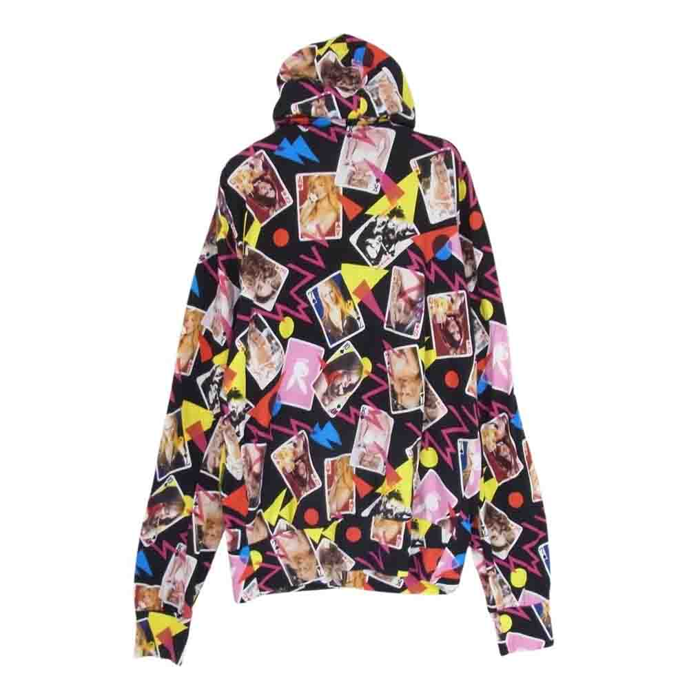 HYSTERIC GLAMOUR ヒステリックグラマー 1252CF01 PLAY BOY プレイボーイ トランプ 総柄 ジップ パーカー ブラック系 S【中古】