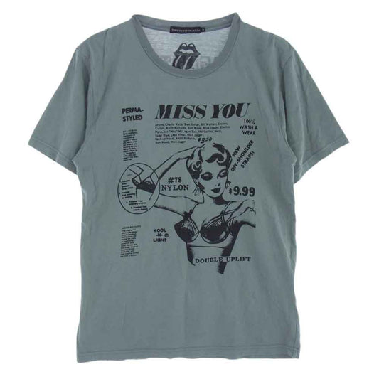 HYSTERIC GLAMOUR ヒステリックグラマー 0622CT02 XXX トリプルエックス ROLLING STONES ローリングストーンズ MISS YOU プリント Tシャツ グレー系 S【中古】