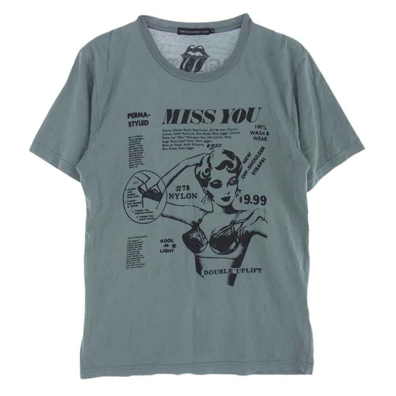 HYSTERIC GLAMOUR ヒステリックグラマー 0622CT02 XXX トリプルエックス ROLLING STONES ローリングストーンズ MISS YOU プリント Tシャツ グレー系 S【中古】