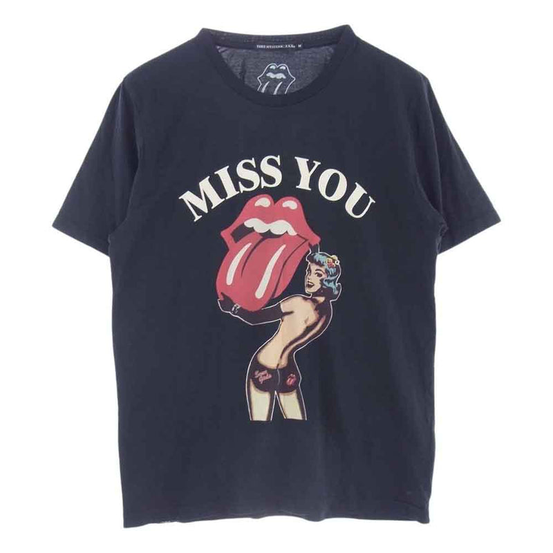 HYSTERIC GLAMOUR ヒステリックグラマー 06183CT09 XXX トリプルエックス THE ROLLING STONES MISS YOU ローリングストーンズ プリント Tシャツ ブラック系 M【中古】