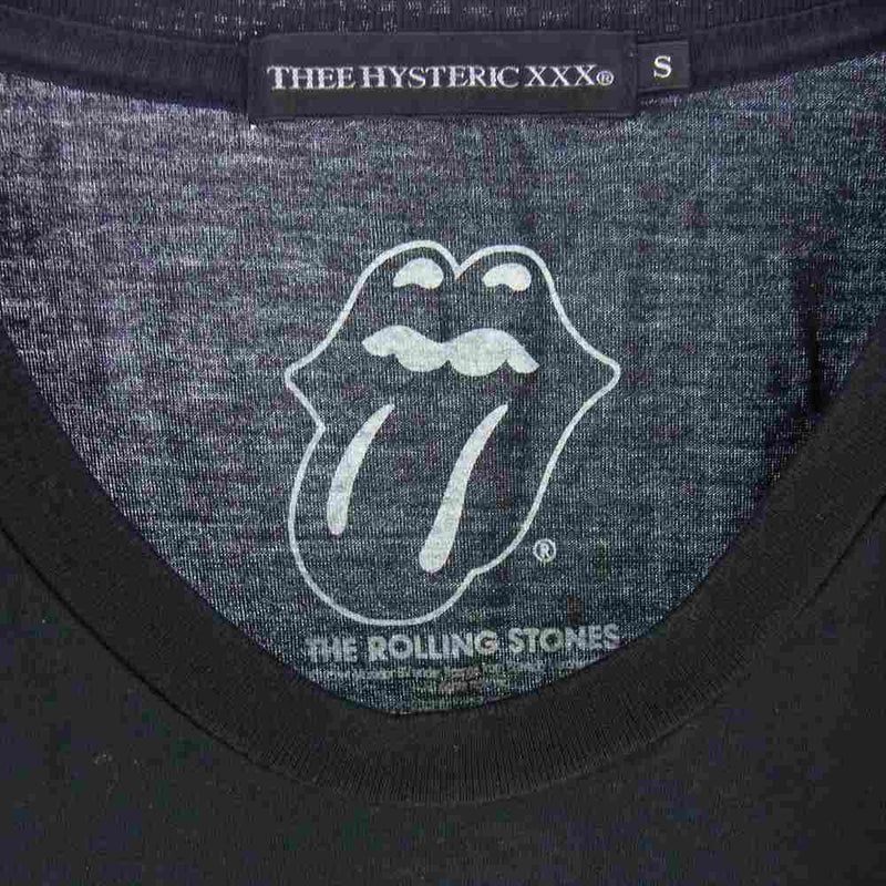 HYSTERIC GLAMOUR ヒステリックグラマー 0641CT08 XXX トリプルエックス ROLLING STONES ローリングストーンズ LOVE YOU LIVE プリント Tシャツ ブラック系 S【中古】