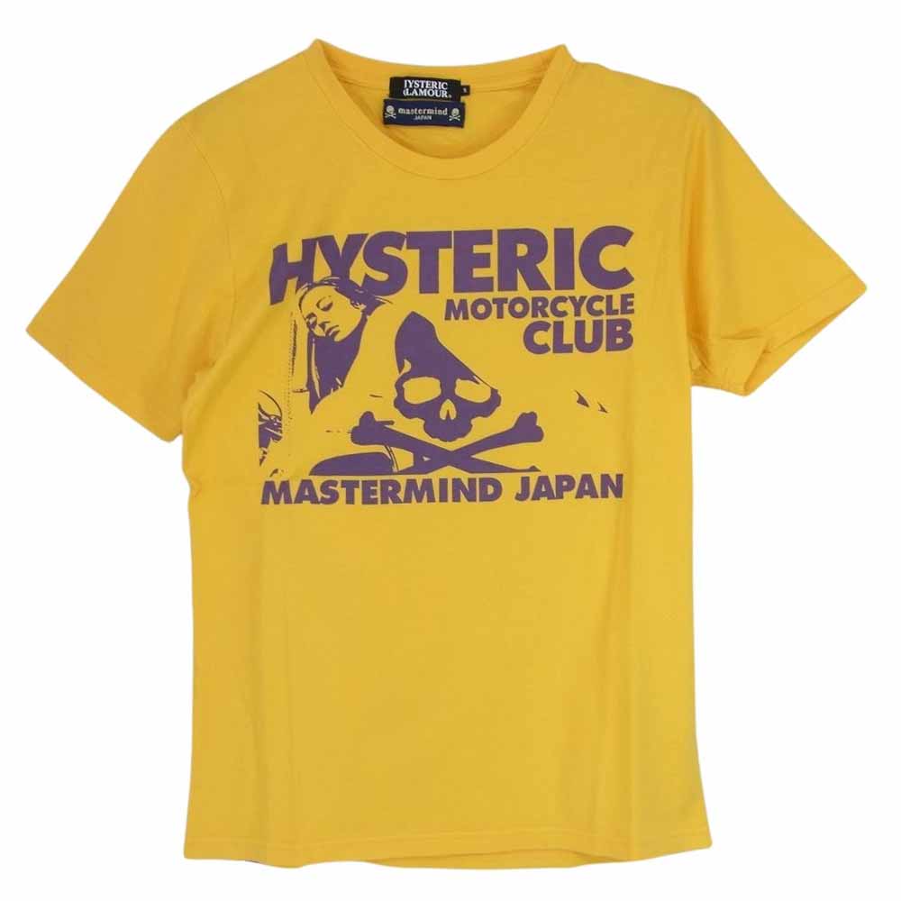 HYSTERIC GLAMOUR ヒステリックグラマー 0233CT24 × master mind マスターマインド ガール プリント Tシャツ イエロー系 イエロー系 S【極上美品】【中古】