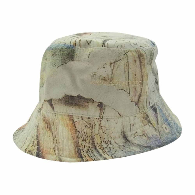 Alexander McQueen アレキサンダーマックイーン William Blake Bucket Hat ロゴ刺繍 総柄  バケットハット 帽子 マルチカラー系【極上美品】【中古】