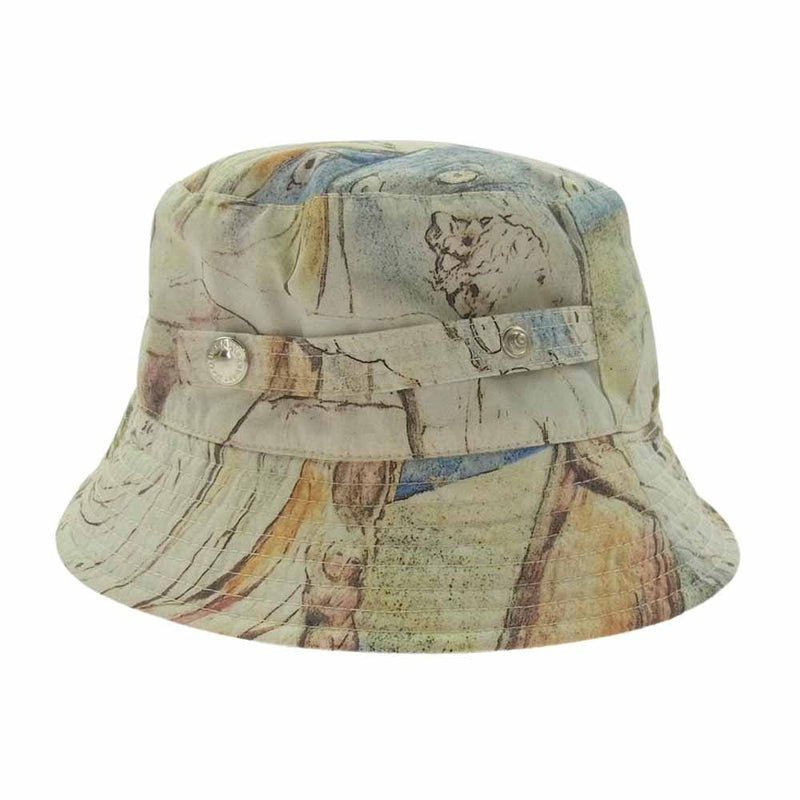 Alexander McQueen アレキサンダーマックイーン William Blake Bucket Hat ロゴ刺繍 総柄  バケットハット 帽子 マルチカラー系【極上美品】【中古】