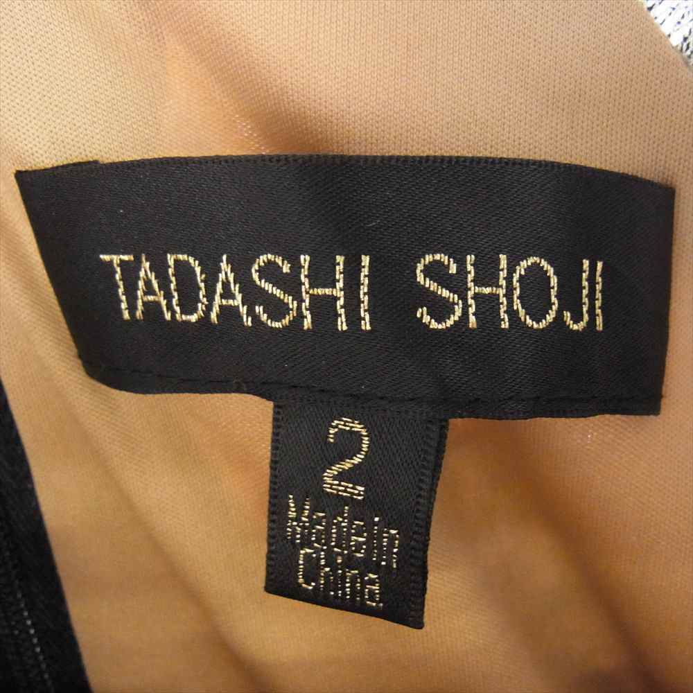 タダシショージ 2132LX レース切替 長袖 ワンピース ブラック系 ベージュ系 2【中古】