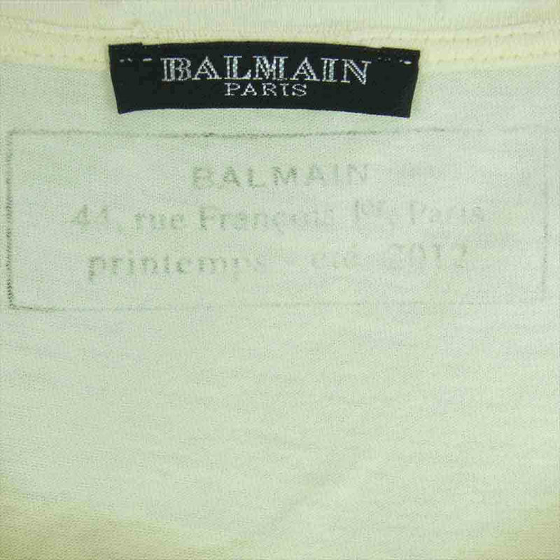 BALMAIN バルマン クルーネック 半袖 Tシャツ カットソー イエロー系 S【中古】