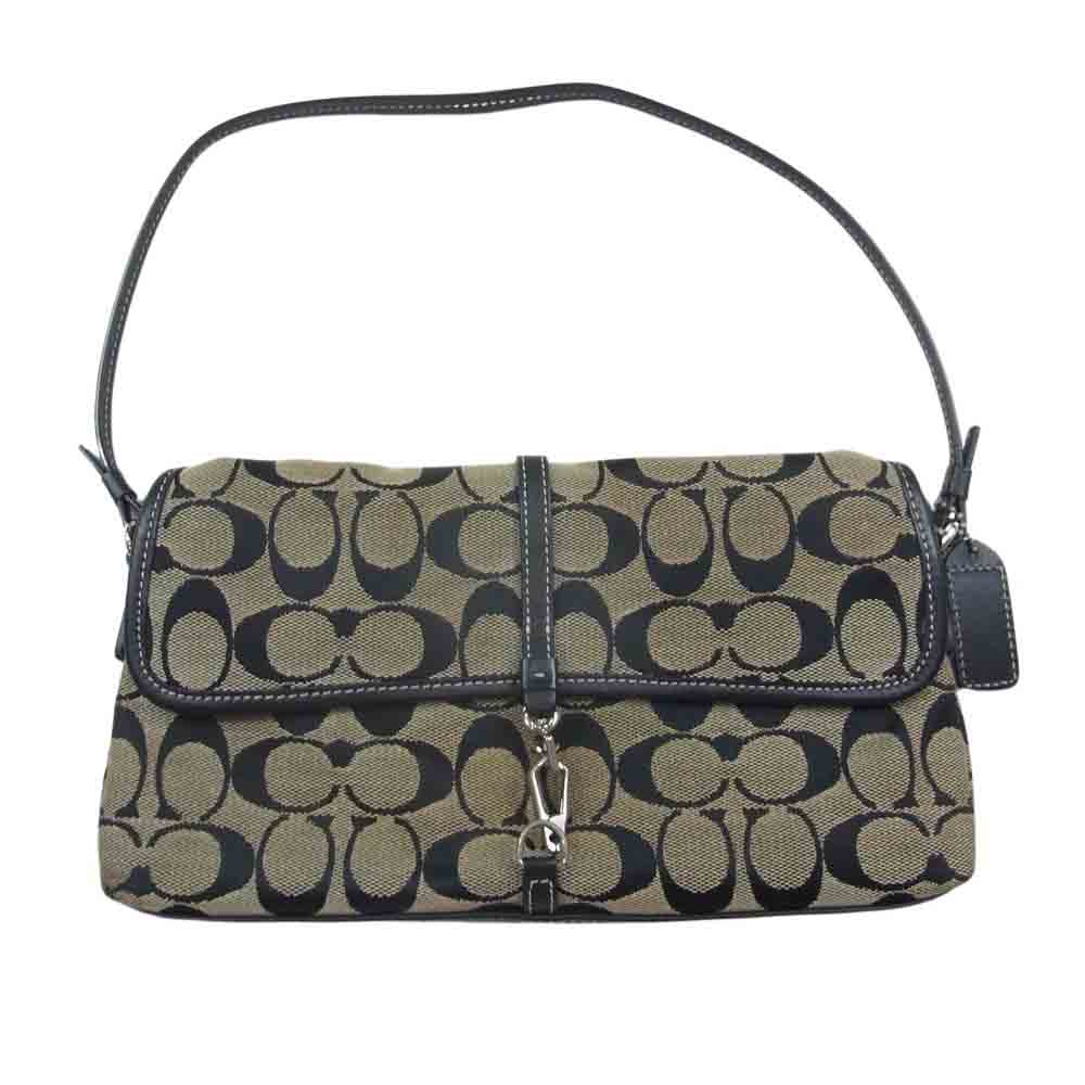 COACH コーチ 6348 シグネチャー ロゴ ハンド バッグ ブラック系【中古】