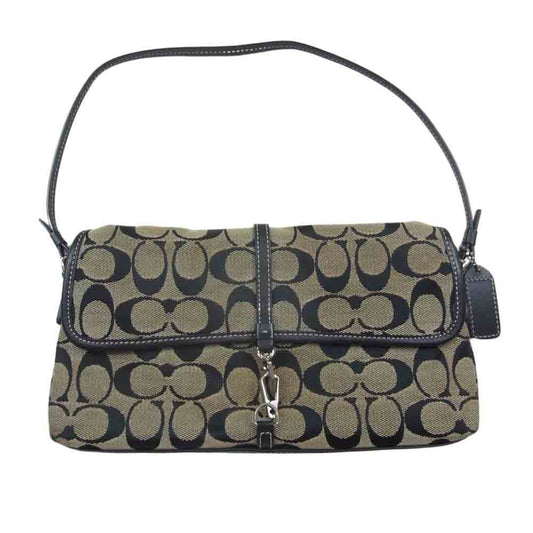 COACH コーチ 6348 シグネチャー ロゴ ハンド バッグ ブラック系【中古】
