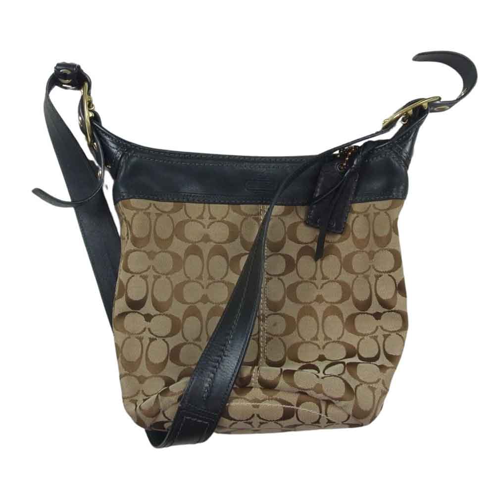 COACH コーチ 11437 シグネチャー ロゴ ショルダー バッグ ベージュ系【中古】