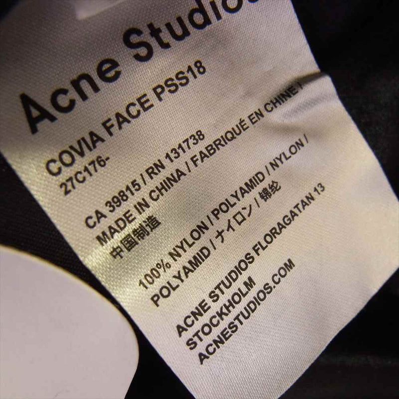 ACNE STUDIOS アクネストゥディオズ 27C176 COVIA FAVE フェイス ナイロン キャップ ブラック系【美品】【中古】