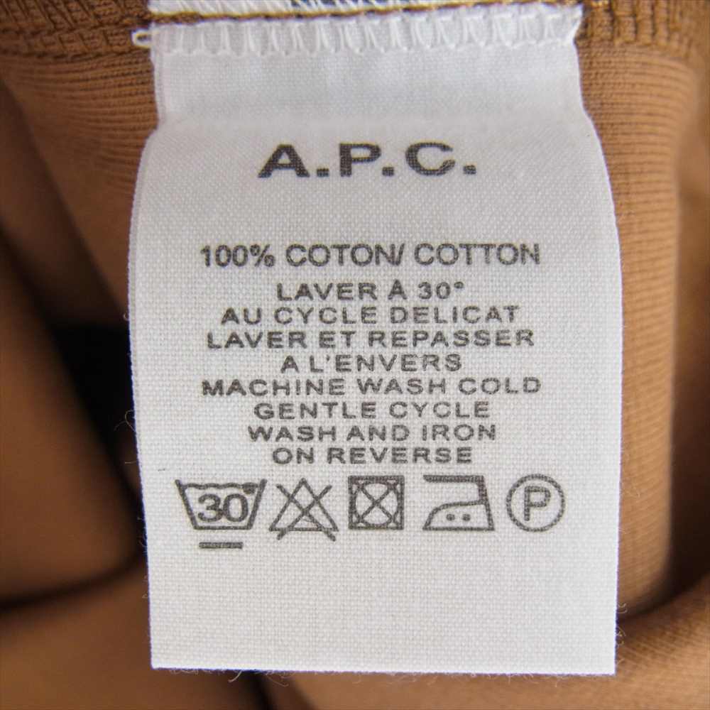 A.P.C. アーペーセー ポケット クルーネック プルオーバー スウェット ライトブラウン系 M【美品】【中古】