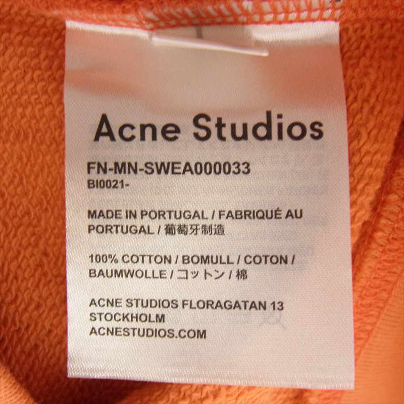 ACNE STUDIOS アクネストゥディオズ FN-MN-SWEA000033 BI0021 ロゴ プリント プルオーバー スウェット オレンジ オレンジ系 S【美品】【中古】