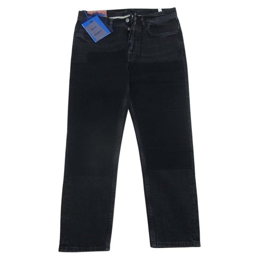 ACNE STUDIOS アクネストゥディオズ River Black Patch B00032 パッチ ボタンフライ ストレート ブラック デニム パンツ ブラック系 165/82A【美品】【中古】