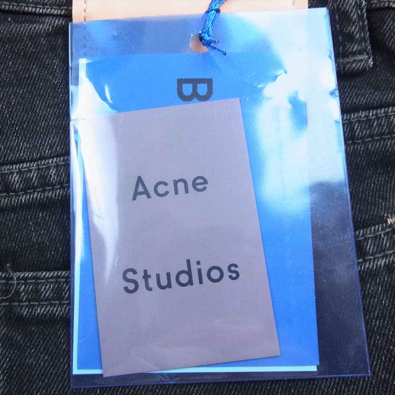 ACNE STUDIOS アクネストゥディオズ River Black Patch B00032 パッチ ボタンフライ ストレート ブラック デニム パンツ ブラック系 165/82A【美品】【中古】