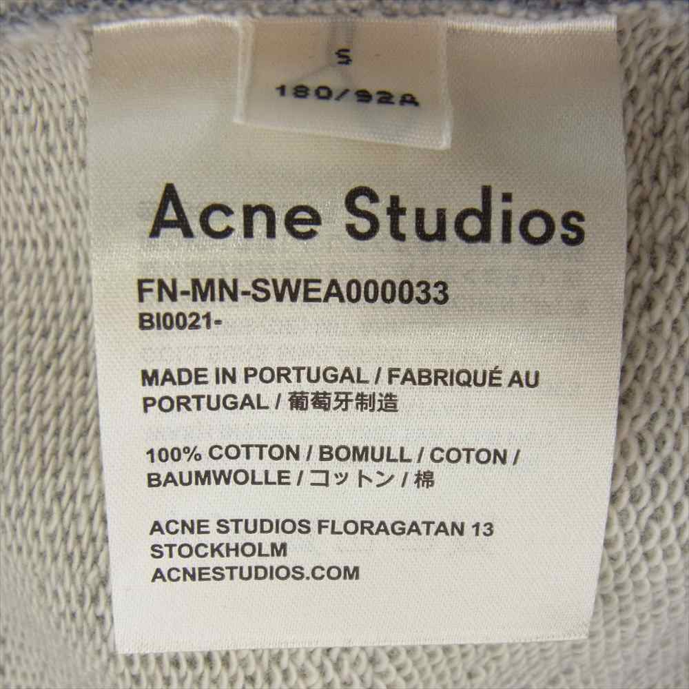 ACNE STUDIOS アクネストゥディオズ FN-MN-SWEA000033 BI0021 ロゴ プリント プルオーバー スウェット グレー グレー系 S【美品】【中古】