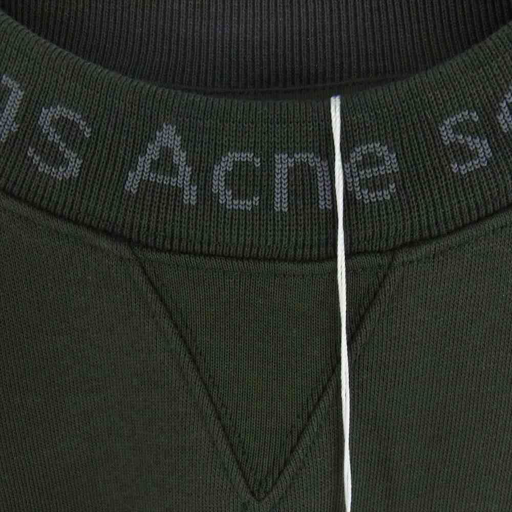 ACNE STUDIOS アクネストゥディオズ Flogho BI0015 ロゴ 刺繍 モックネック プルオーバー スウェット カーキ系 XS【美品】【中古】