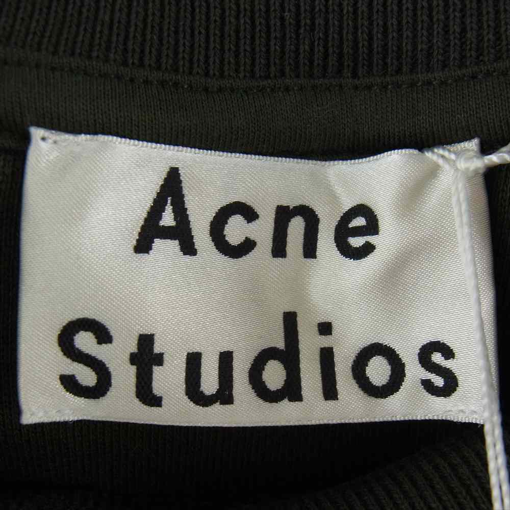 ACNE STUDIOS アクネストゥディオズ Flogho BI0015 ロゴ 刺繍 モックネック プルオーバー スウェット カーキ系 XS【美品】【中古】